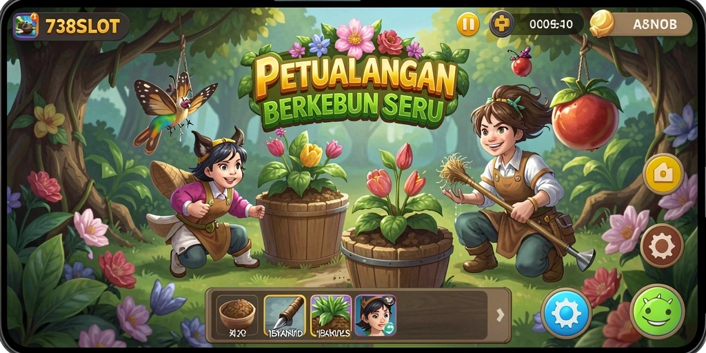 Gameplay seru di 738SLOT dengan aktivitas berkebun