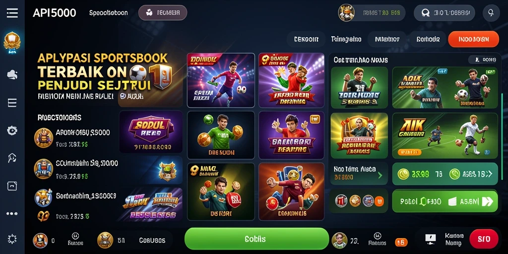Tampilan menarik dari UI API5000 saat bertaruh pada olahraga.