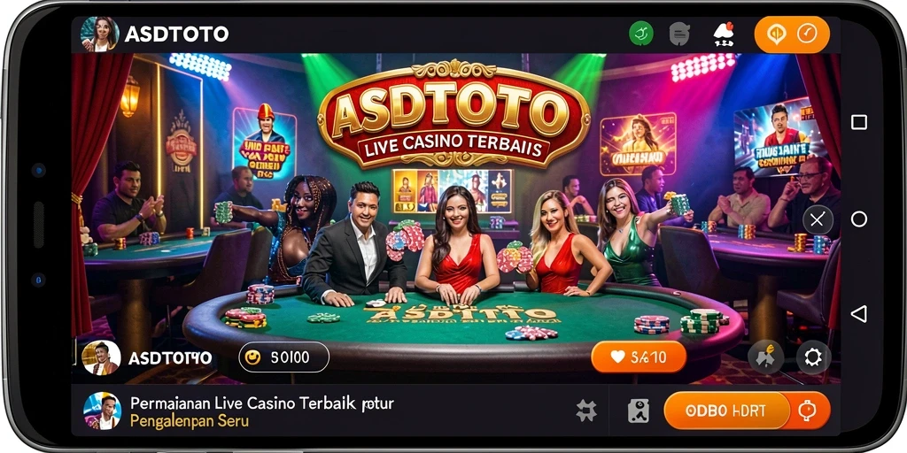 Screenshot gameplay ASDTOTO menampilkan dealer langsung dan suasana kasino yang mendebarkan.