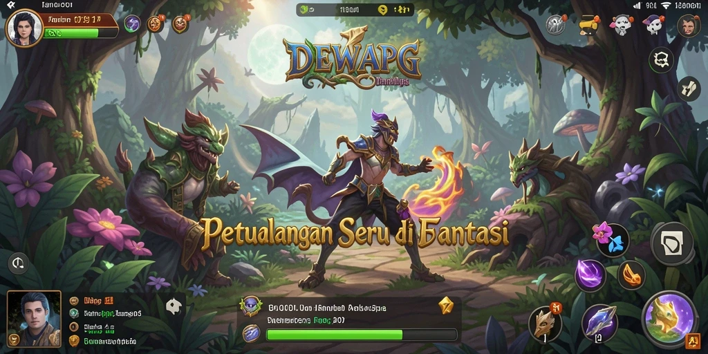 Tampilan gameplay menarik dari DEWAPG yang menunjukkan aksi pertempuran.