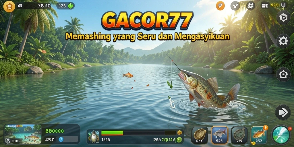 Screenshot GACOR77 menampilkan aksi mendebarkan saat memancing.