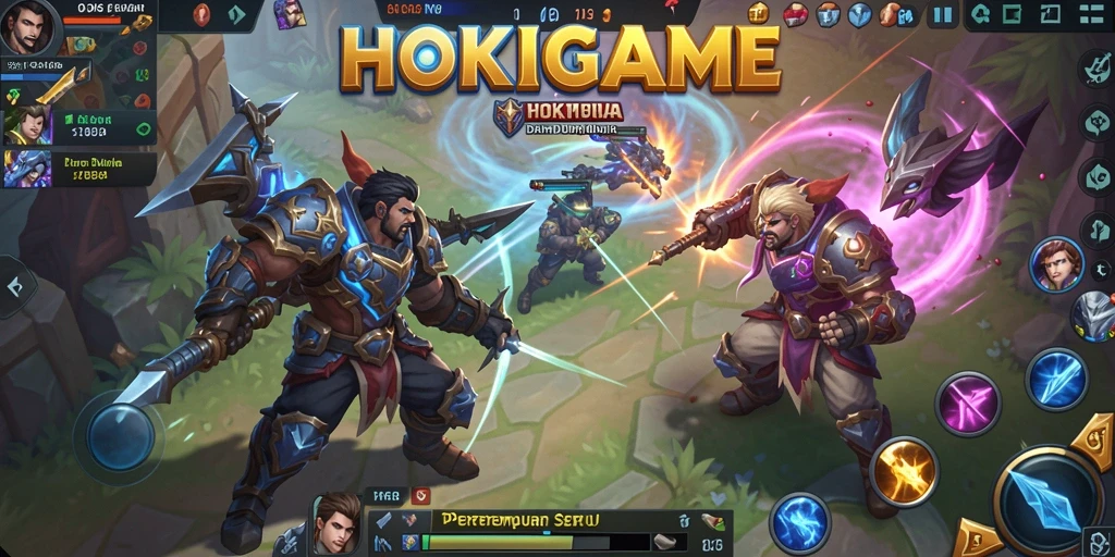 Tampilan gameplay seru dan dinamika pertarungan dalam HOKIGAME.
