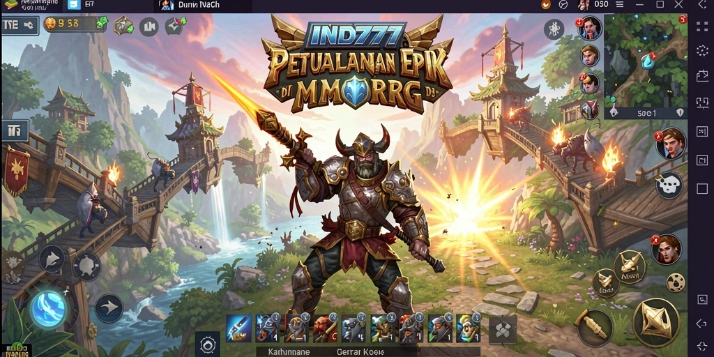 Screenshot utama IND777 menampilkan pertarungan seru dalam dunia MMORPG.