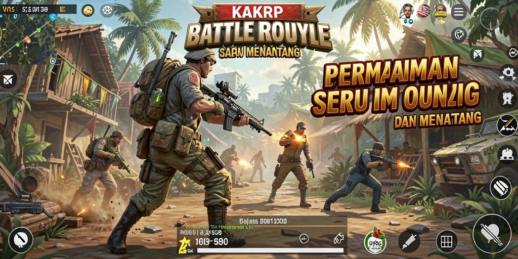 Screenshot gameplay KAKRP dengan aksi menegangkan dalam pertarungan Battle Royale.