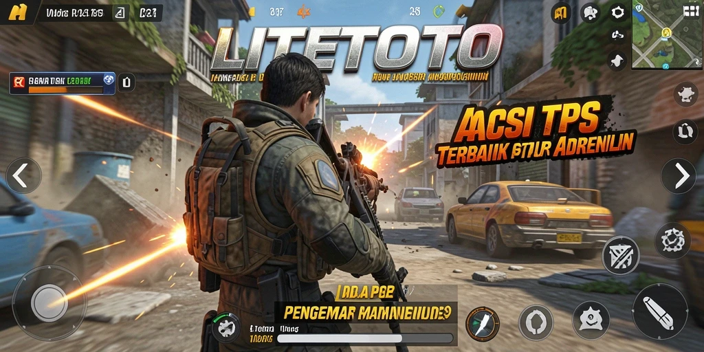 Screenshot gameplay LITETOTO yang menampilkan pertempuran seru dalam TPS.