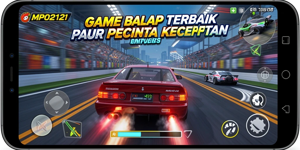 Gameplay menegangkan dalam balapan mobil cepat dan seru.