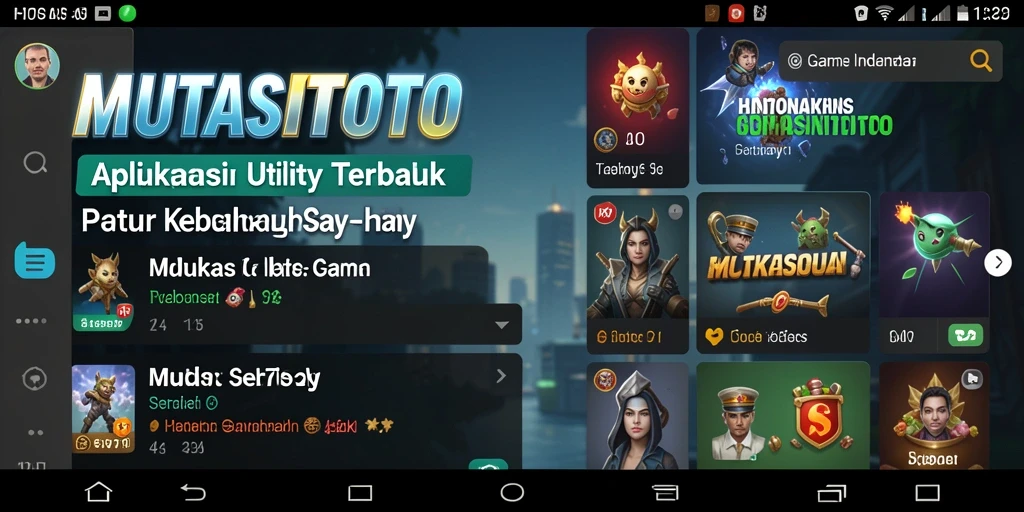 Screenshot utama MUTASITOTO menunjukkan antarmuka pengguna yang sederhana dan jelas.