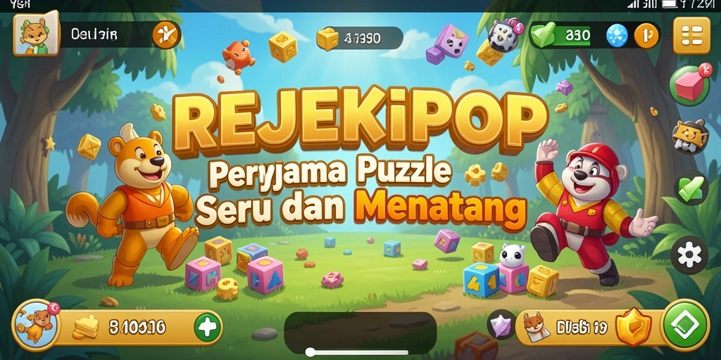 Tampilan screenshot dari REJEKIPOP menampilkan gameplay Puzzle yang seru.