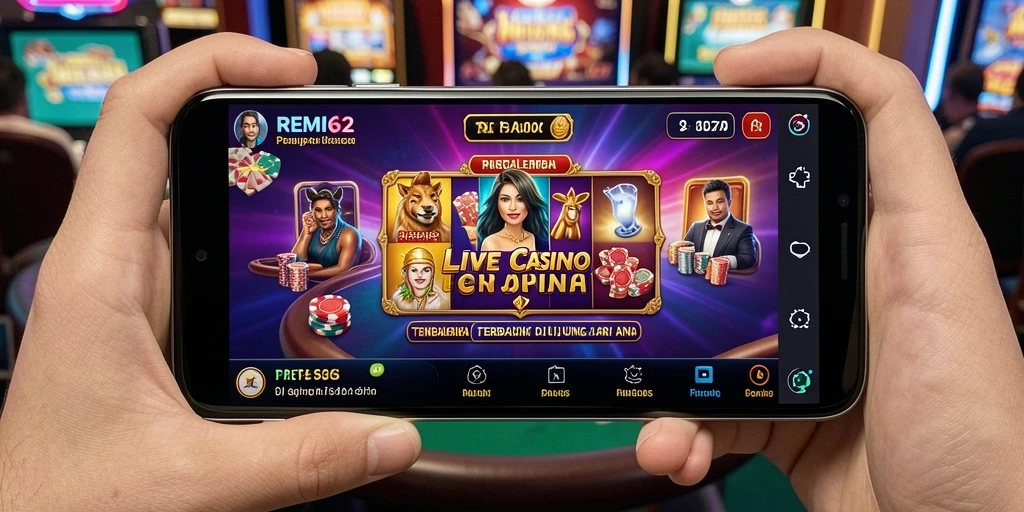 Tampilan gameplay Live Casino yang mengasyikkan di REMI62.