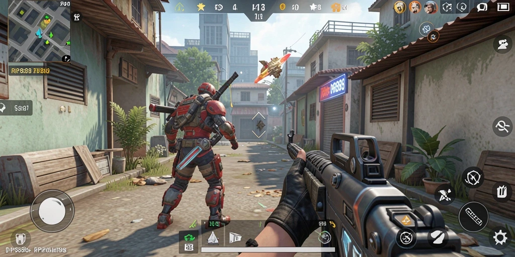 Tampilan gameplay RP888 yang intens dan beraksi.