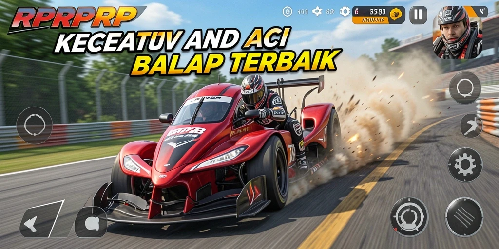 Tampilan gameplay RPRPRP yang memukau saat balapan berlangsung.