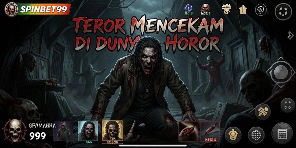 Tampilan menegangkan gameplay SPINBET99 saat menghadapi hantu.
