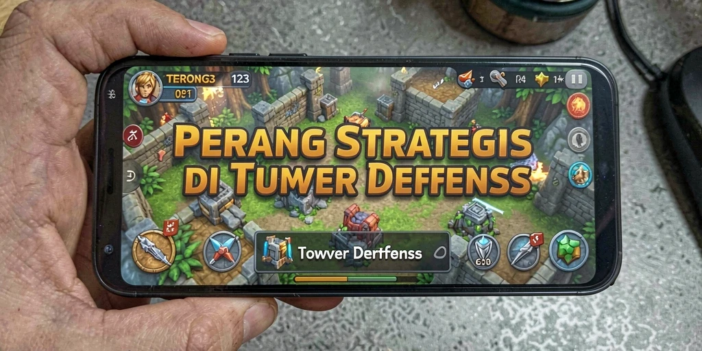 Tampilan dinamika gameplay Tower Defense yang menegangkan.